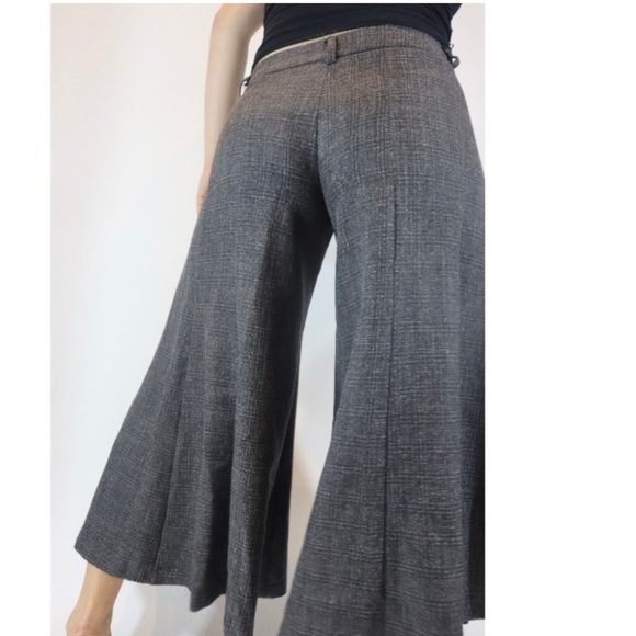 Vintage 90’s Plaid Wool Flowy Flare Pants - Picture 2 of 4